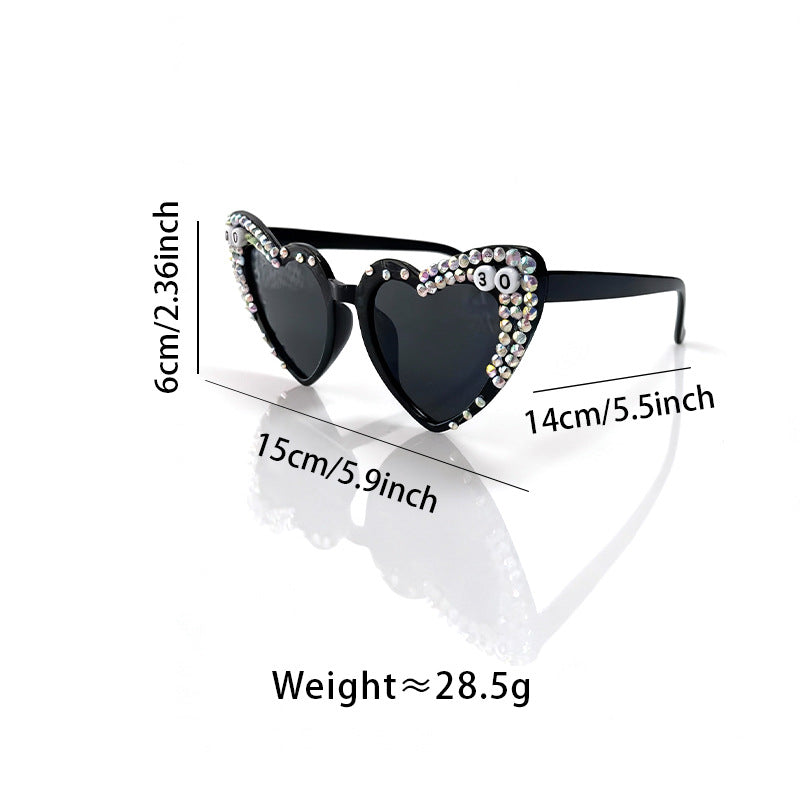 Herzförmige mit Strass verzierte Sonnenbrille Brehn