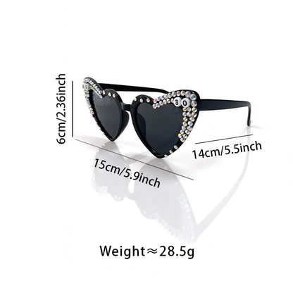 Herzförmige mit Strass verzierte Sonnenbrille Brehn