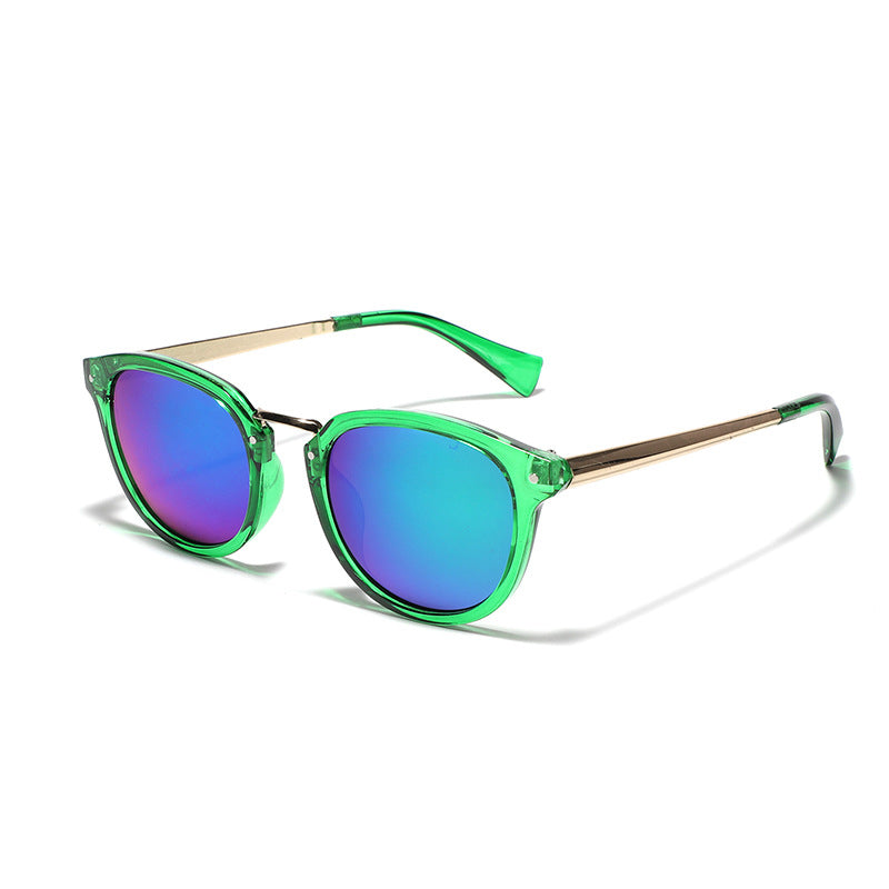 Damen modische Sonnenbrille mit buntem, verspiegeltem Gläsern und elegantem Rahmen Brehn