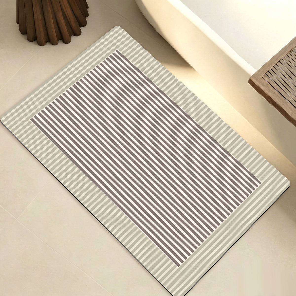 Plüsch geometrische Badematte Brehn