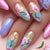Künstlerische florale Press-On Nagelverstärkungen Brehn