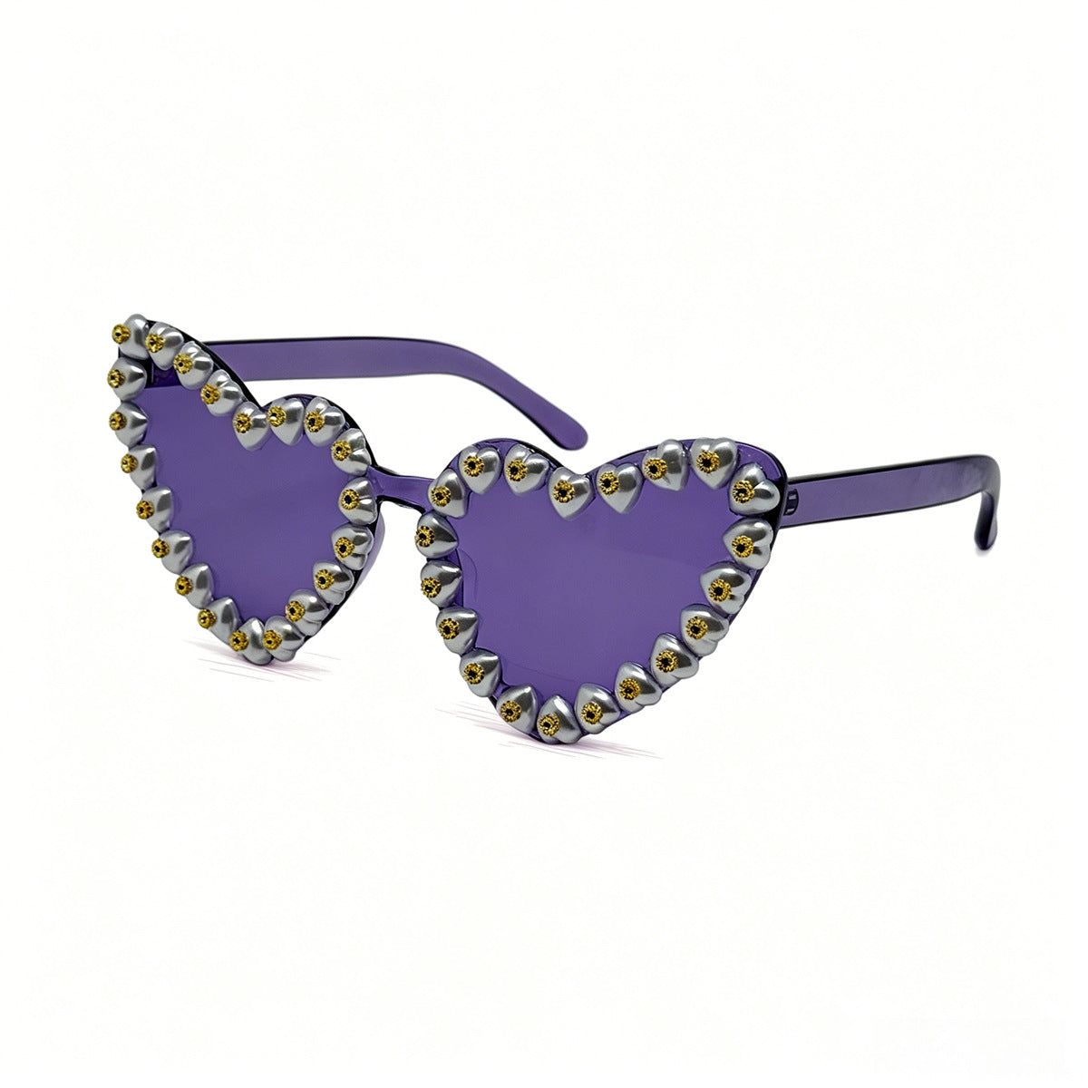 Damen Herzförmige Sonnenbrille mit extravaganten Schmuckdetails Brehn