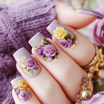 Floral Künstlerische Nagel Wraps Brehn