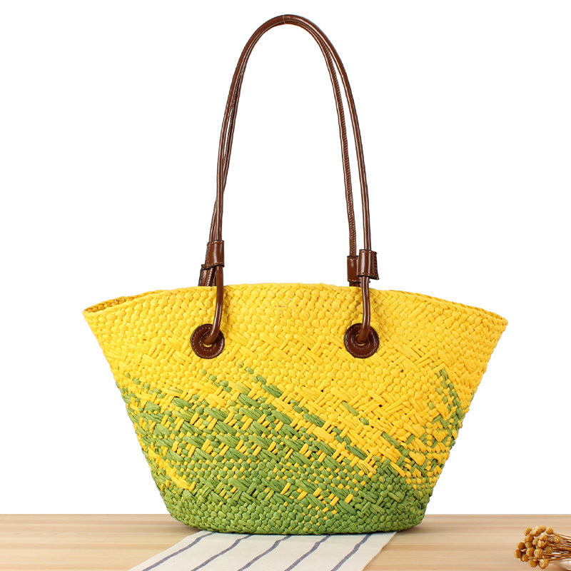 Geflochtene Strandtasche mit Elegantem Farbverlauf Brehn