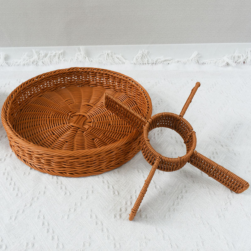 Artisan Woven Round Storage Tray Brehn