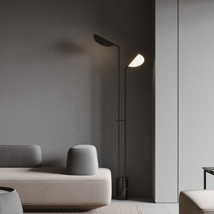 Moderne verstellbare Stehlampe mit doppelten Schirmen
