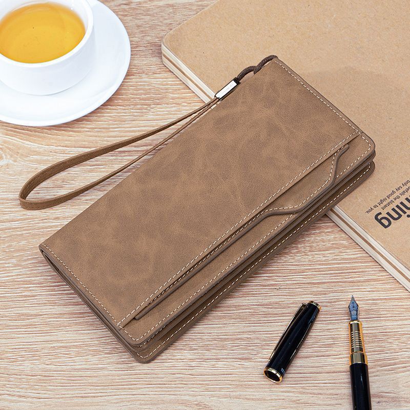 Elegante Leder Geldbörse mit Handgelenkband Brehn