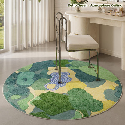 Blumenmuster runder Teppich