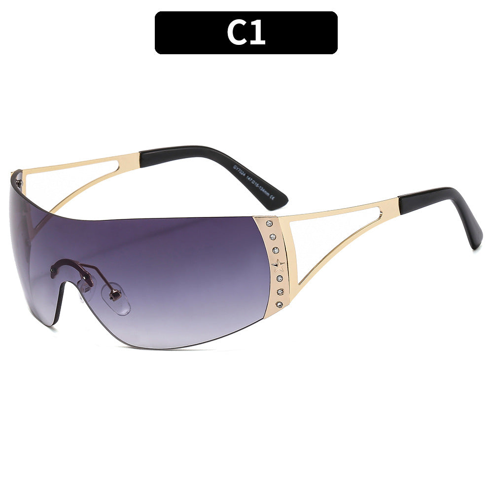 Futuristische Geometrische Schild Sonnenbrille 1787664636