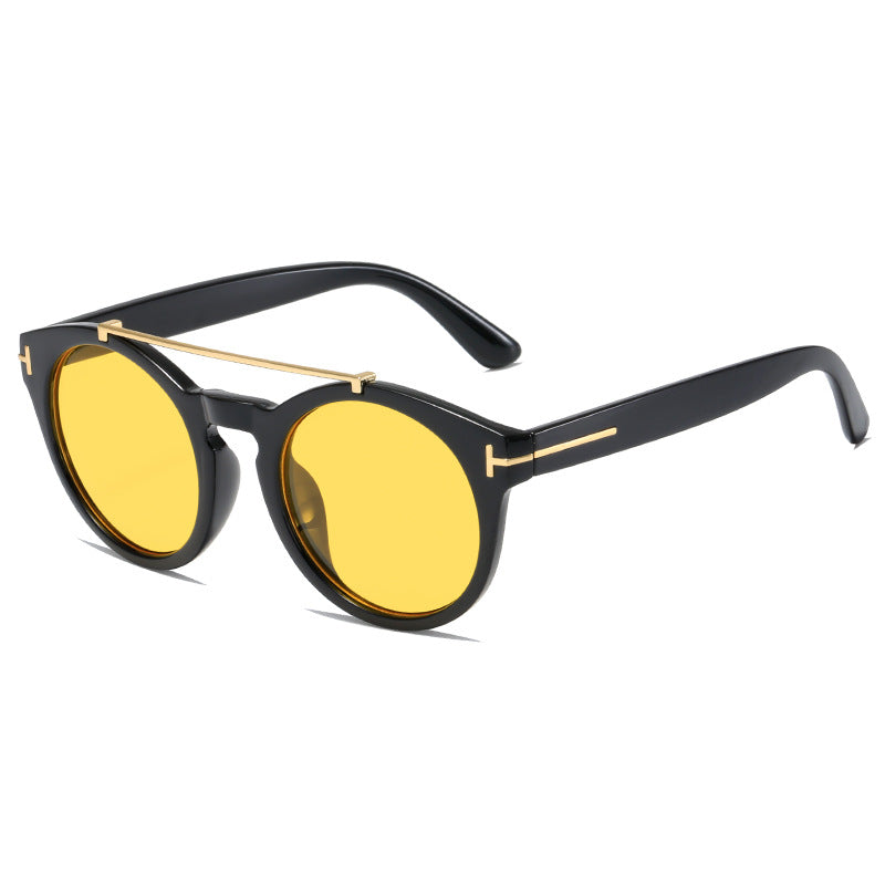 Damen modische Sonnenbrille mit eleganten runden Gläsern Brehn