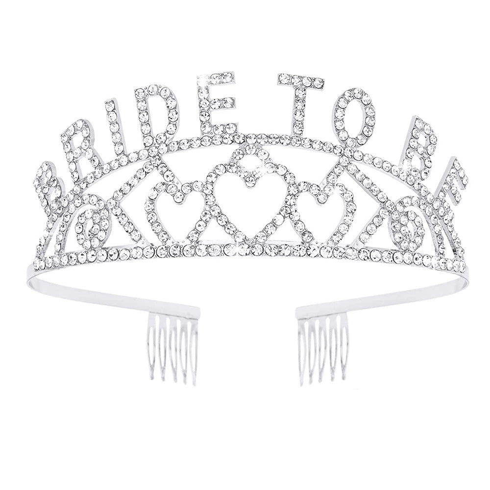 Damen Glitzernde Tiara mit Herzmotiven Brehn