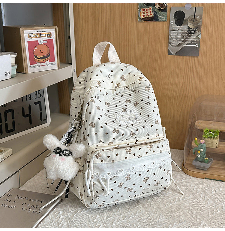 Süßer floraler Print Mini-Schulrucksack