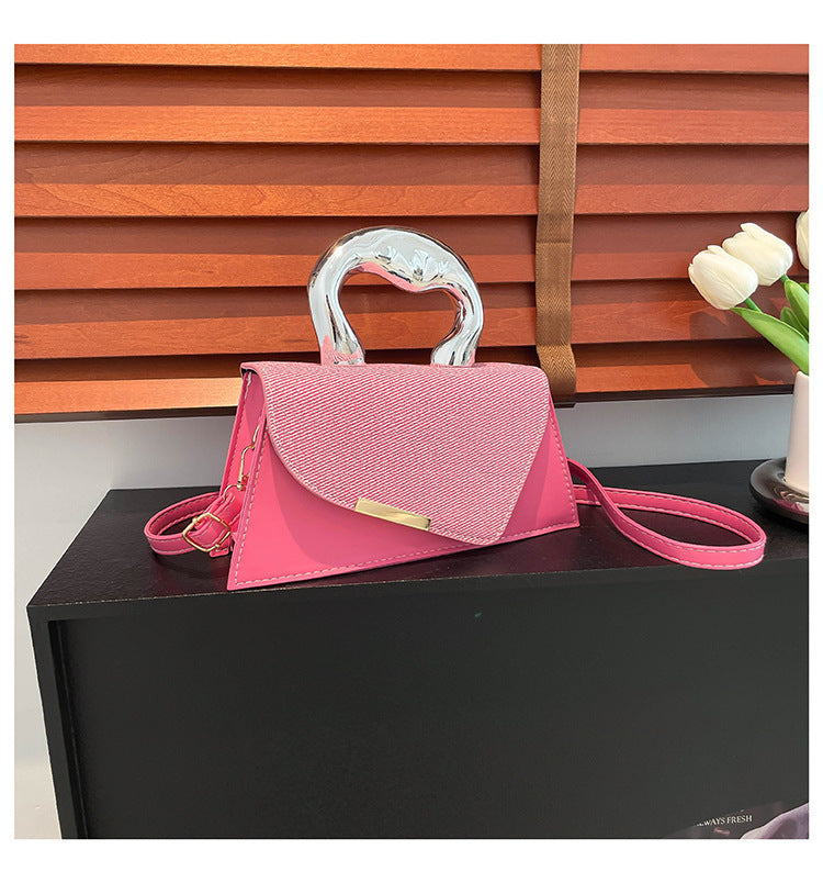 Stylische geometrische strukturierte Handtasche Brehn