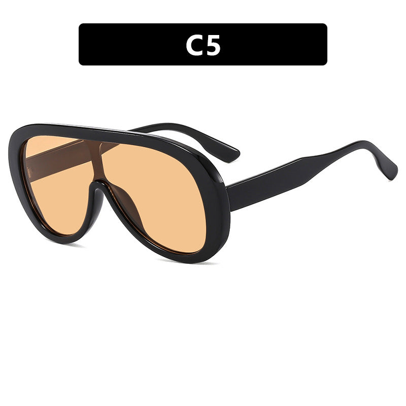 Damen futuristische Sportsonnenbrille mit breiter Sichtscheibe und UV-Schutz Brehn