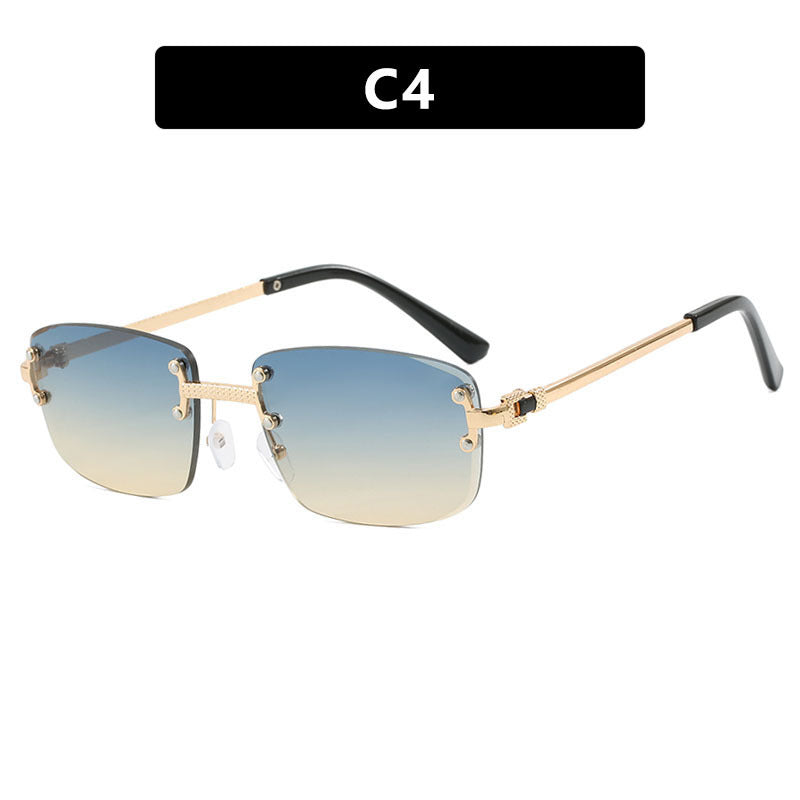 Damen elegante quadratische Sonnenbrille mit transparenten Gläsern und hochwertigem Metallrahmen Brehn