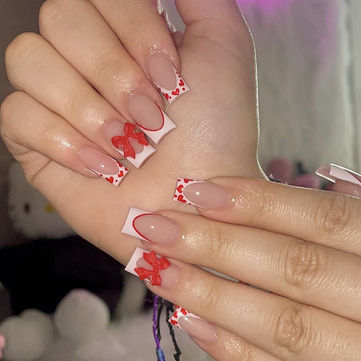 Romantische Herz-Akzent Nagelkunst Extensions Brehn