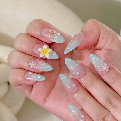 Floral-Accent Press-On Nail Art Kit Brehn