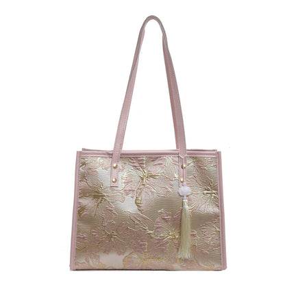 Floral bestickte Handtasche