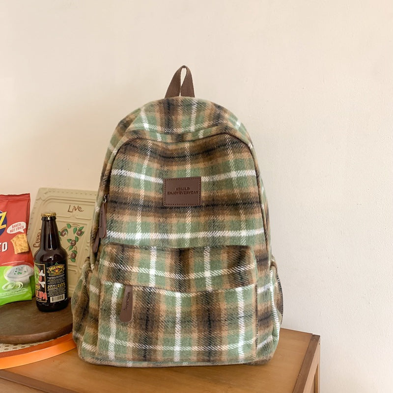 Gemütlicher karierter Schulrucksack Brehn