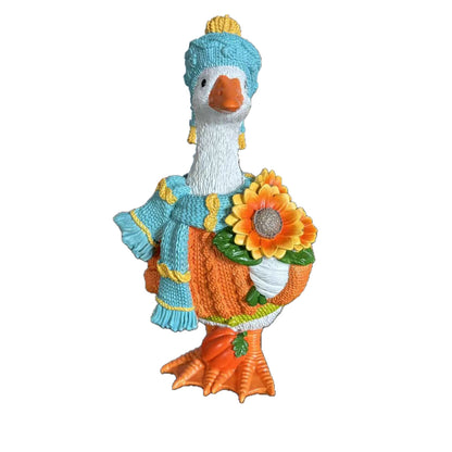 Dekorative Figur einer Sonnenblumen-Gans Brehn