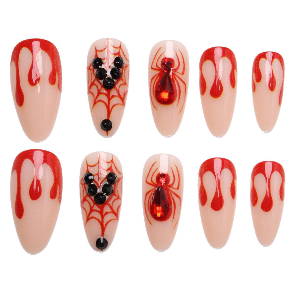 Kreative Halloween Kunstnägel mit Spinnennetz-Design Brehn