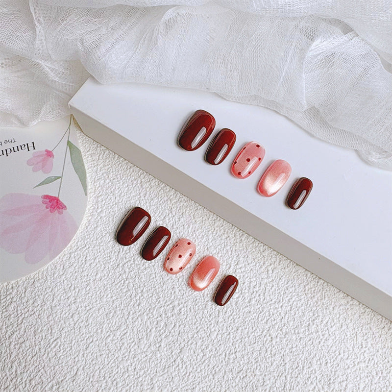 Klassisches French Tip Druck-Nagelset Brehn