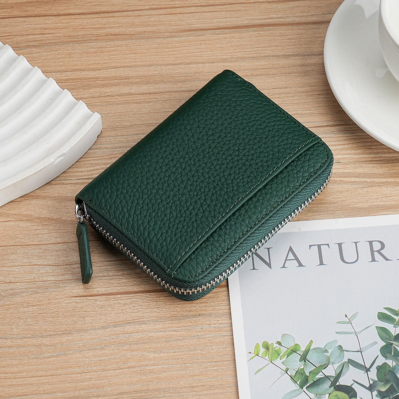 Premium strukturiertes Leder Reißverschluss-Wallet