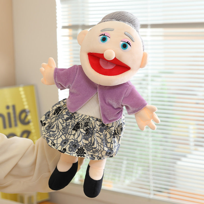 Handpuppe Plüsch Junge Charakter mit beweglichem Mund und weichem Stoffkörper Brehn