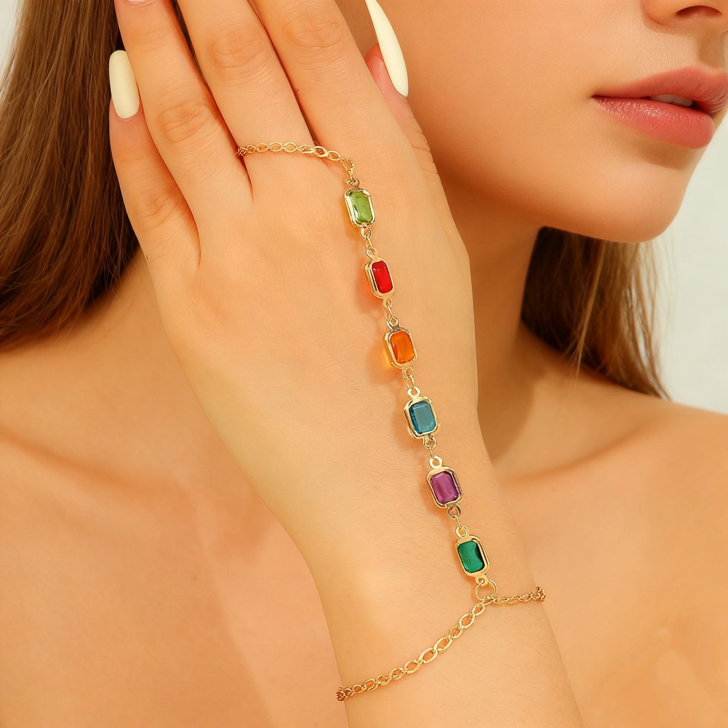 Buntes Edelstein Charme Armband Brehn
