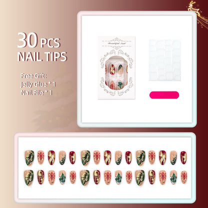 Festliche Weihnachts-Themen Druck-Nagelkunst
