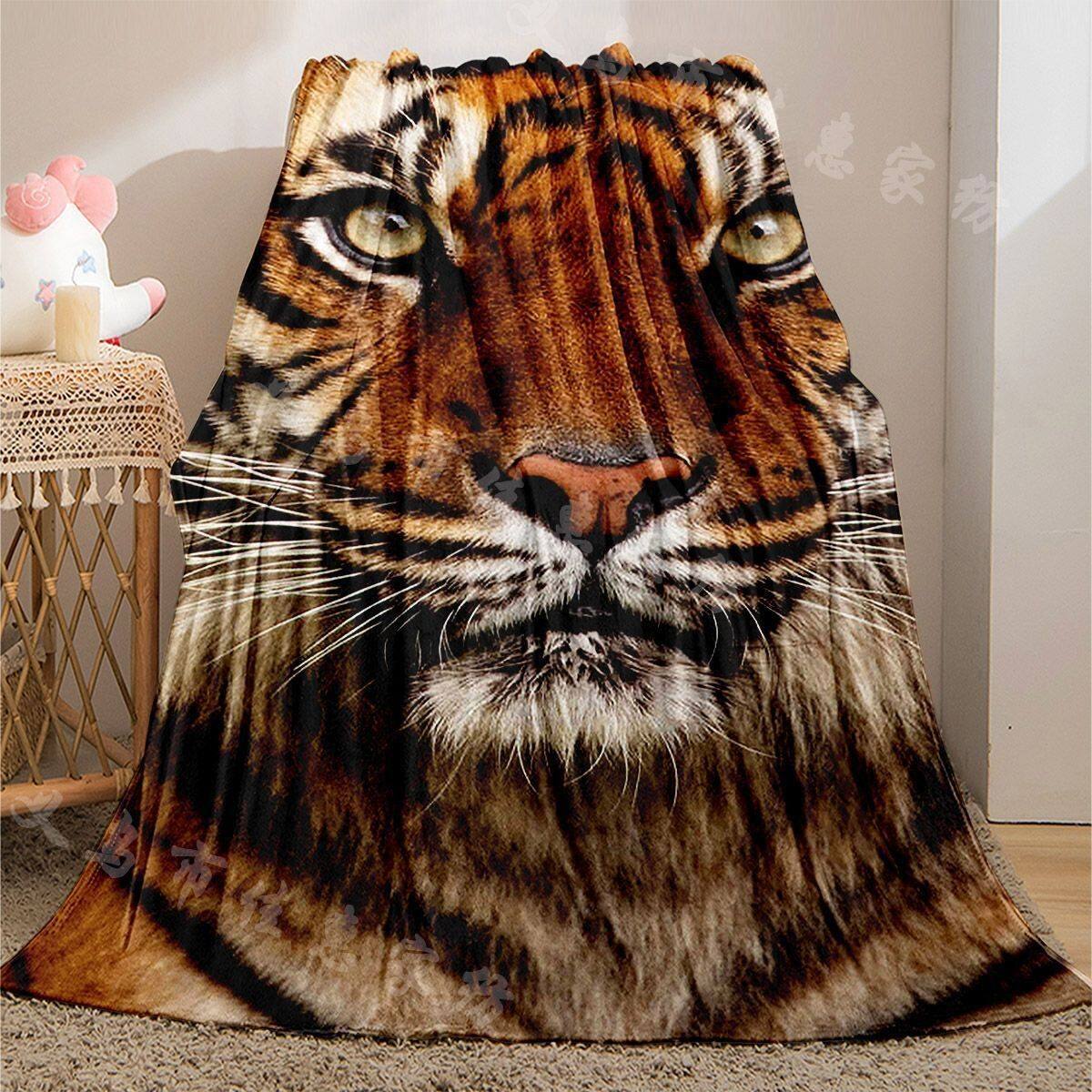 Tiger Print Plush Wurfdecke