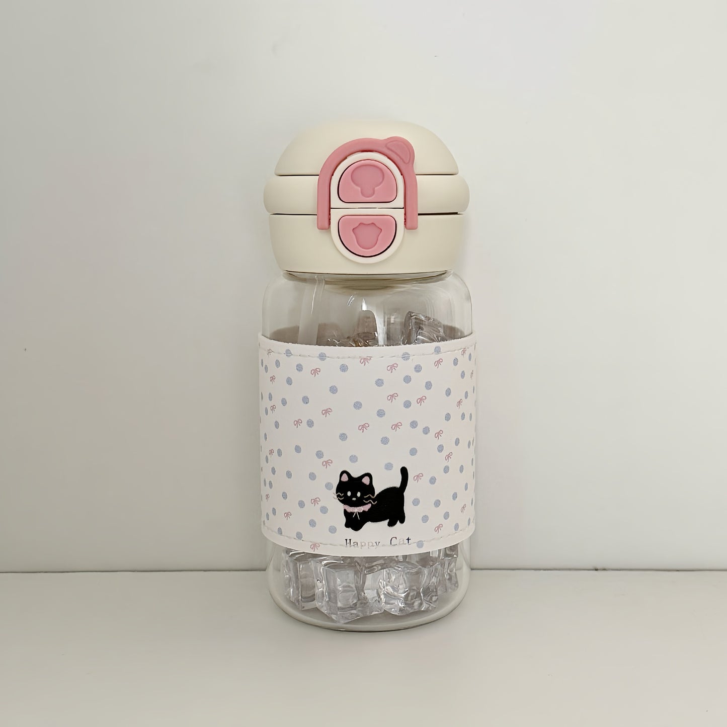 Damen Trinkflasche mit kreativem Motiv und integriertem Strohhalm Brehn