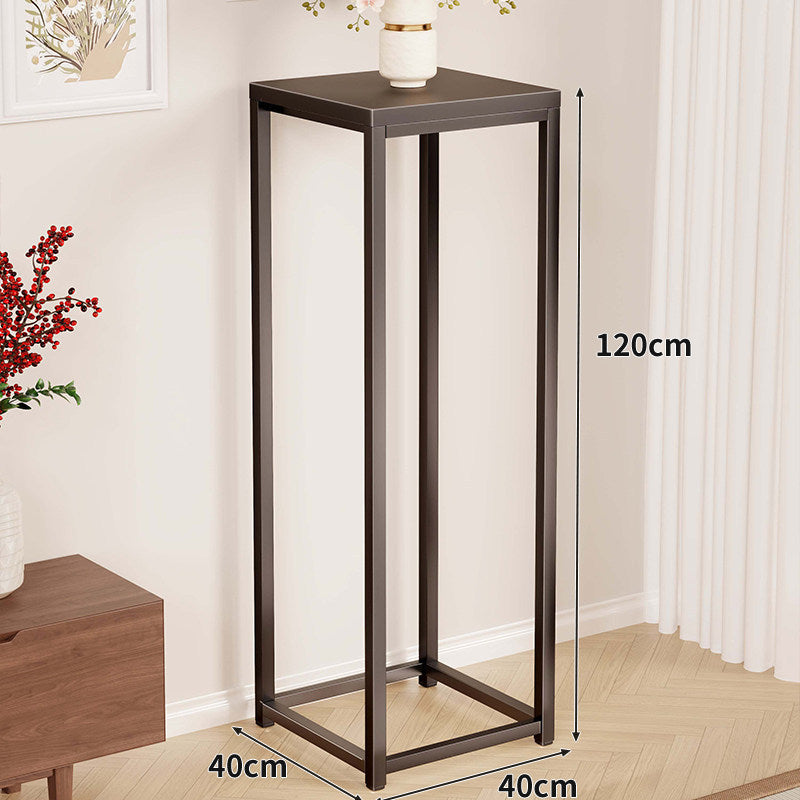 Hoher Metallpflanzenständer Pedestal mit quadratischer Oberseite Minimalistischer Rahmen