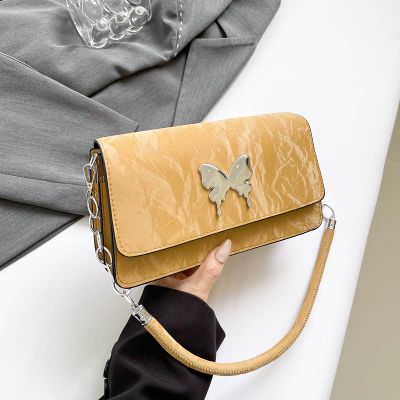 WoChic Designer Handtasche mit Schmetterling Accent Brehn