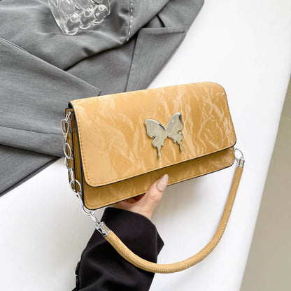 WoChic Designer Handtasche mit Schmetterling Accent Brehn