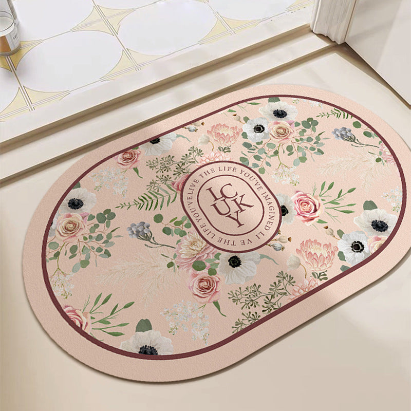 Künstlerische Florale Badematte