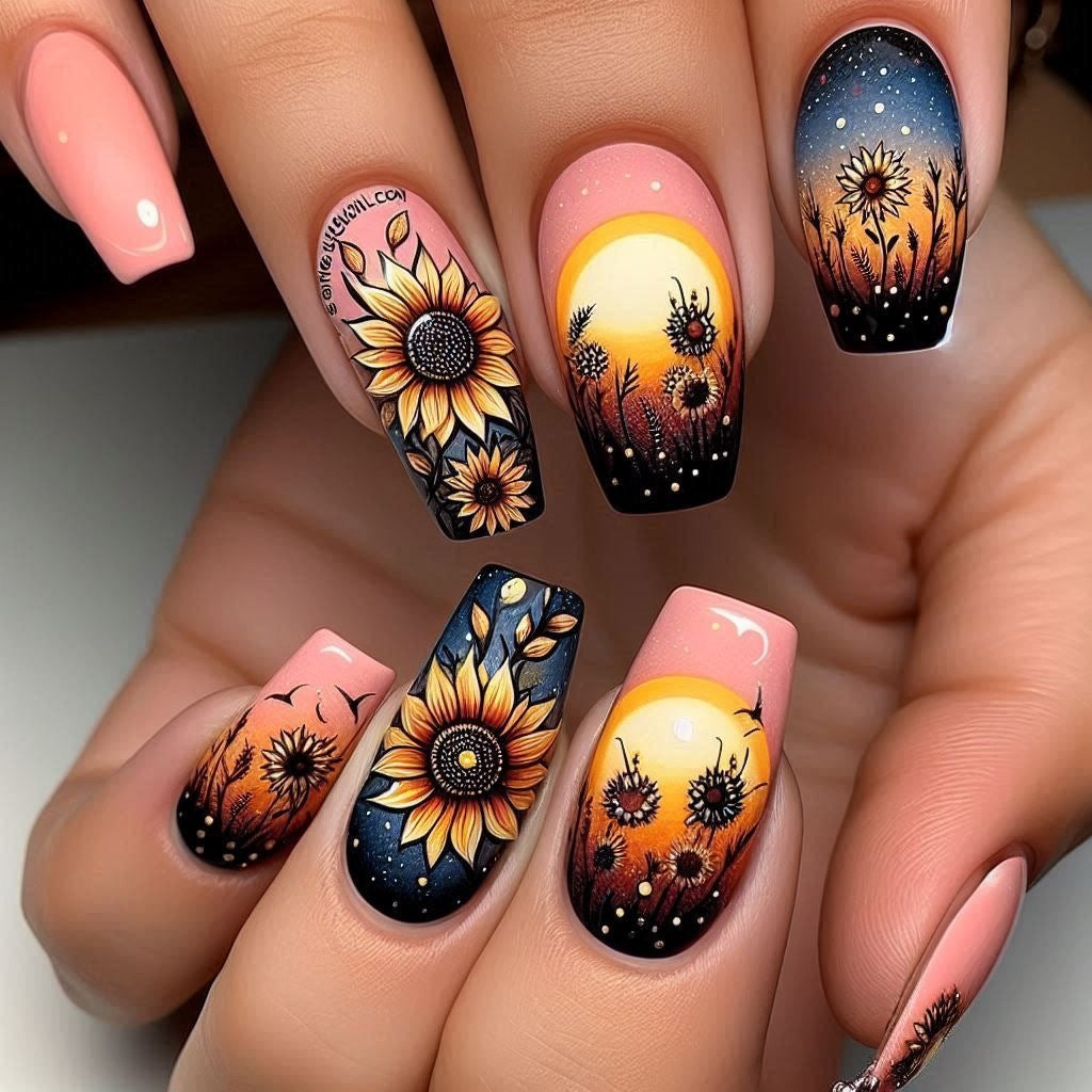 Kunstnagel Set mit bohemian Designs Brehn