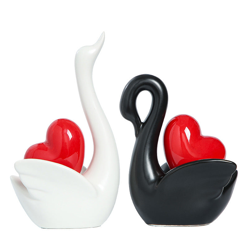 Elegante und romantische Schwäne Dekorationsfigur Brehn