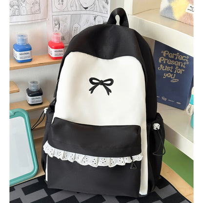 Niedlicher Rüschenschnalle Detail Schulrucksack