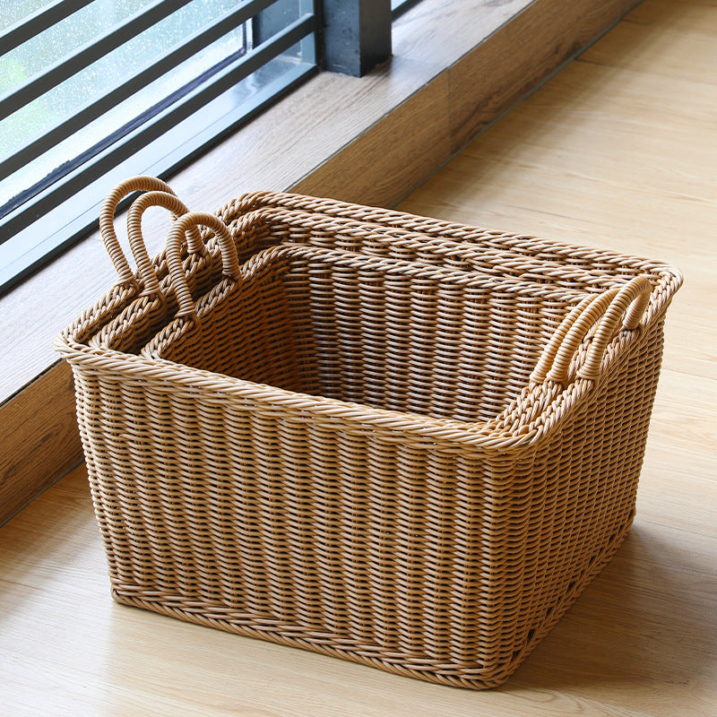Unisex Geräumiger Aufbewahrungskorb aus geflochtenem Rattan Brehn