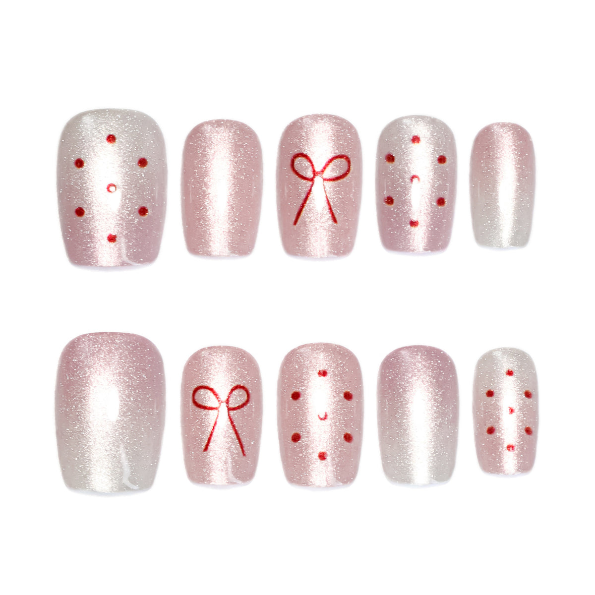 Künstliche Nagelkunst mit niedlichen Schleifen-Design Brehn