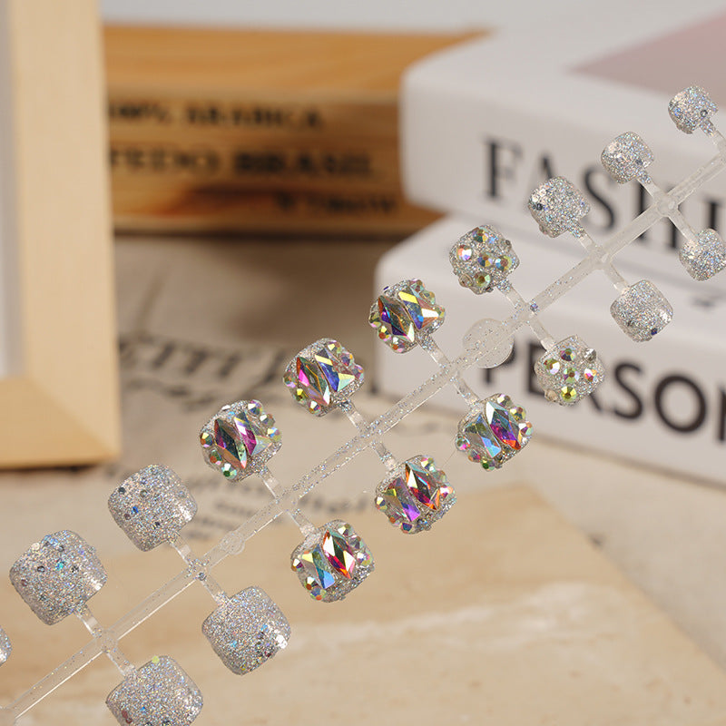 Glamourös mit Strass verziertes Druck-Nagelkunst-Set Brehn