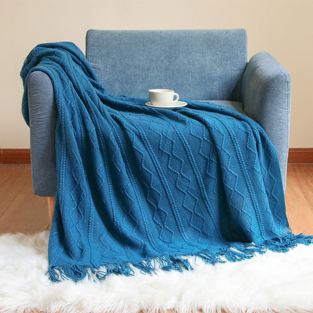 Gemütliche gestrickte Wurfdecke