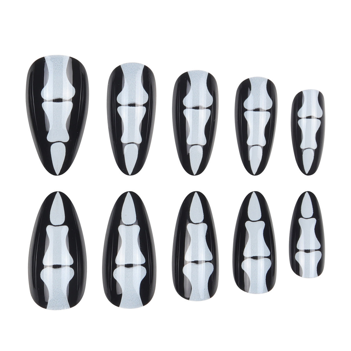 Gothic Skull-Design Stiletto Press-On Nägel Brehn