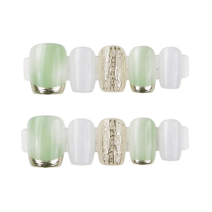 Elegantes Künstlerisches Press-On-Nagelset Brehn