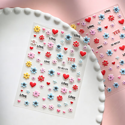 Dekorative 3D Blüten- und Schmetterling-Nagelkunst Charms