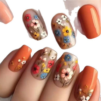 Blumenmuster Druck-On Nagelverstärkungen Brehn