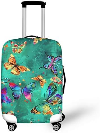 Unisex nan elastische Kofferhülle mit Pferde- und Sonnenblumenmotiv, dehnbarer Stretchschutz für Hartschalen-Trolley mit Reißverschluss Brehn