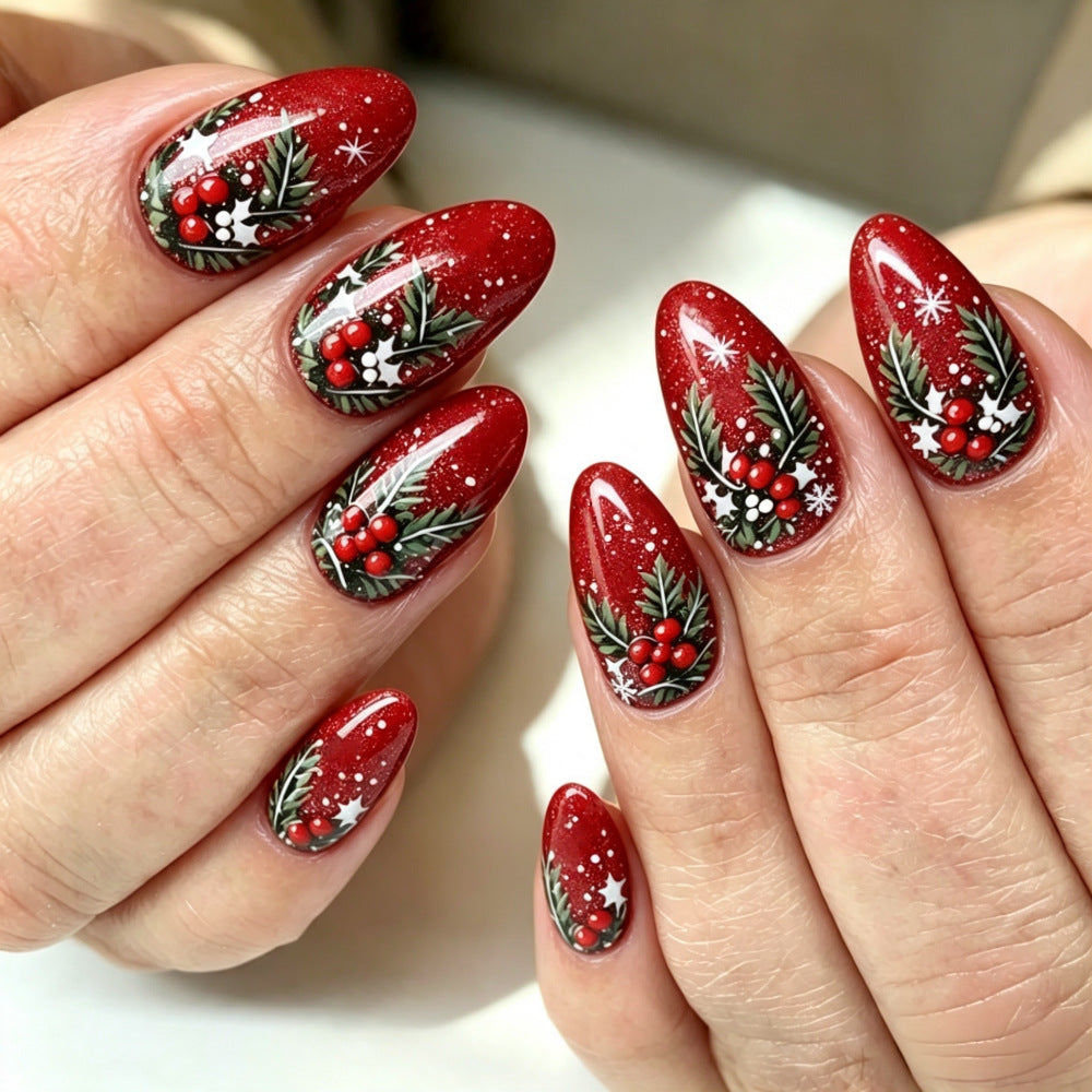 Kunstnägel mit Festlichem Weihnachtsdesign Brehn