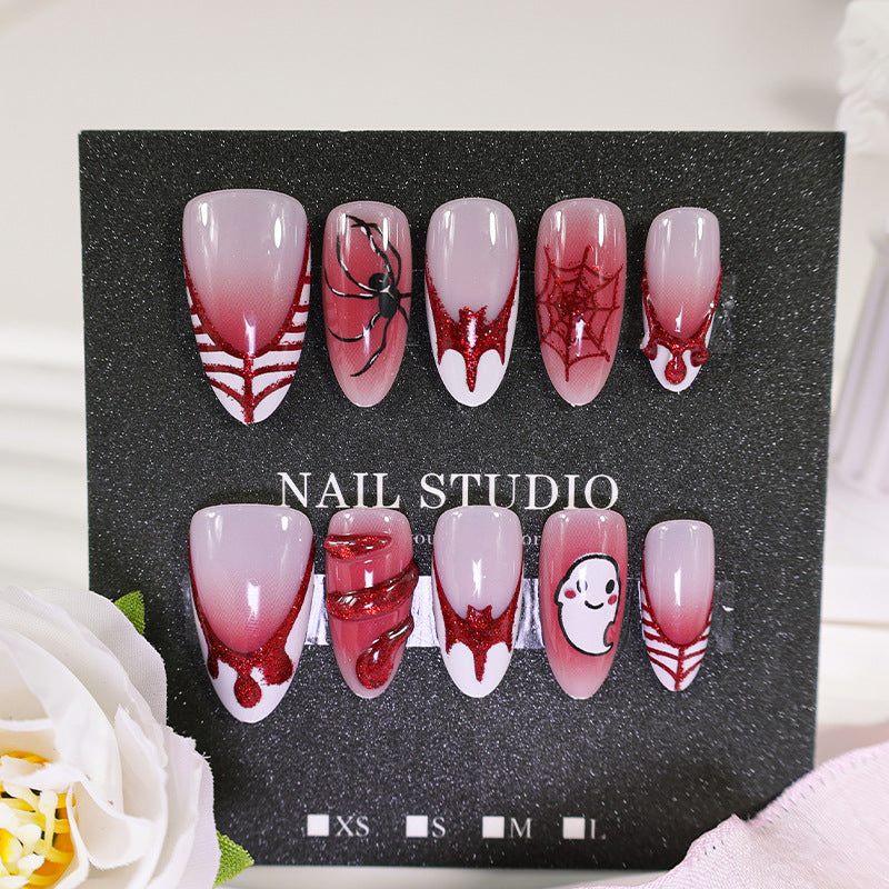 Halloween Kunstnagelset mit gruseligen Spinnen- und Gespensterdesigns Brehn